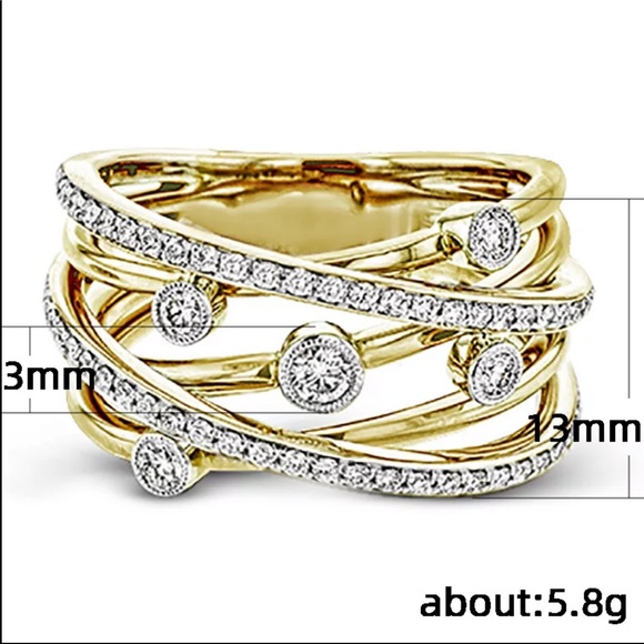 New Women’s Stackable Yellow Gold Diamond Ring - Picture 4 of 4